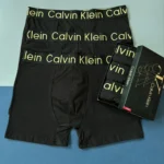 شورت نیم پا مردانه پک 3 عددی Calvin Klein کش کمر طلایی